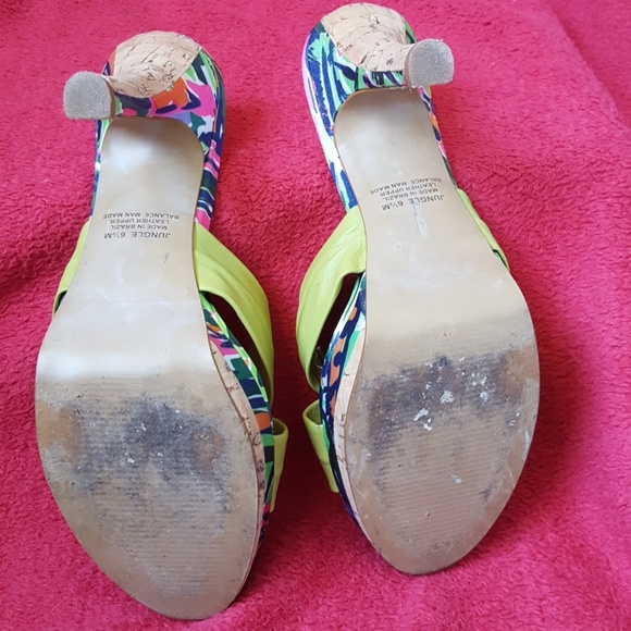 Carlos Santana "Jungle Lime Lea" slide on heels - Picture 5 of 6